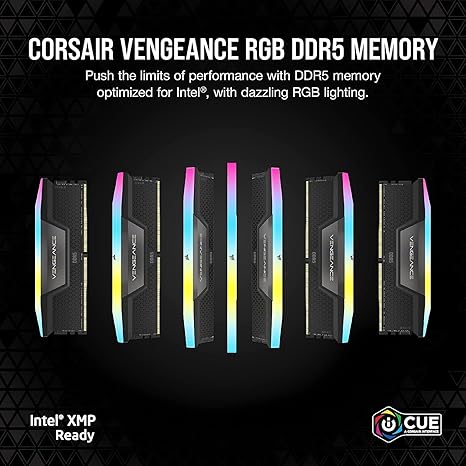 CORSAIR VENGEANCE RGB DDR5 RAM 32GB (2x16GB) 6000MHz CL36-44-44-96 1.35V Intel XMP Desktop - Image 2
